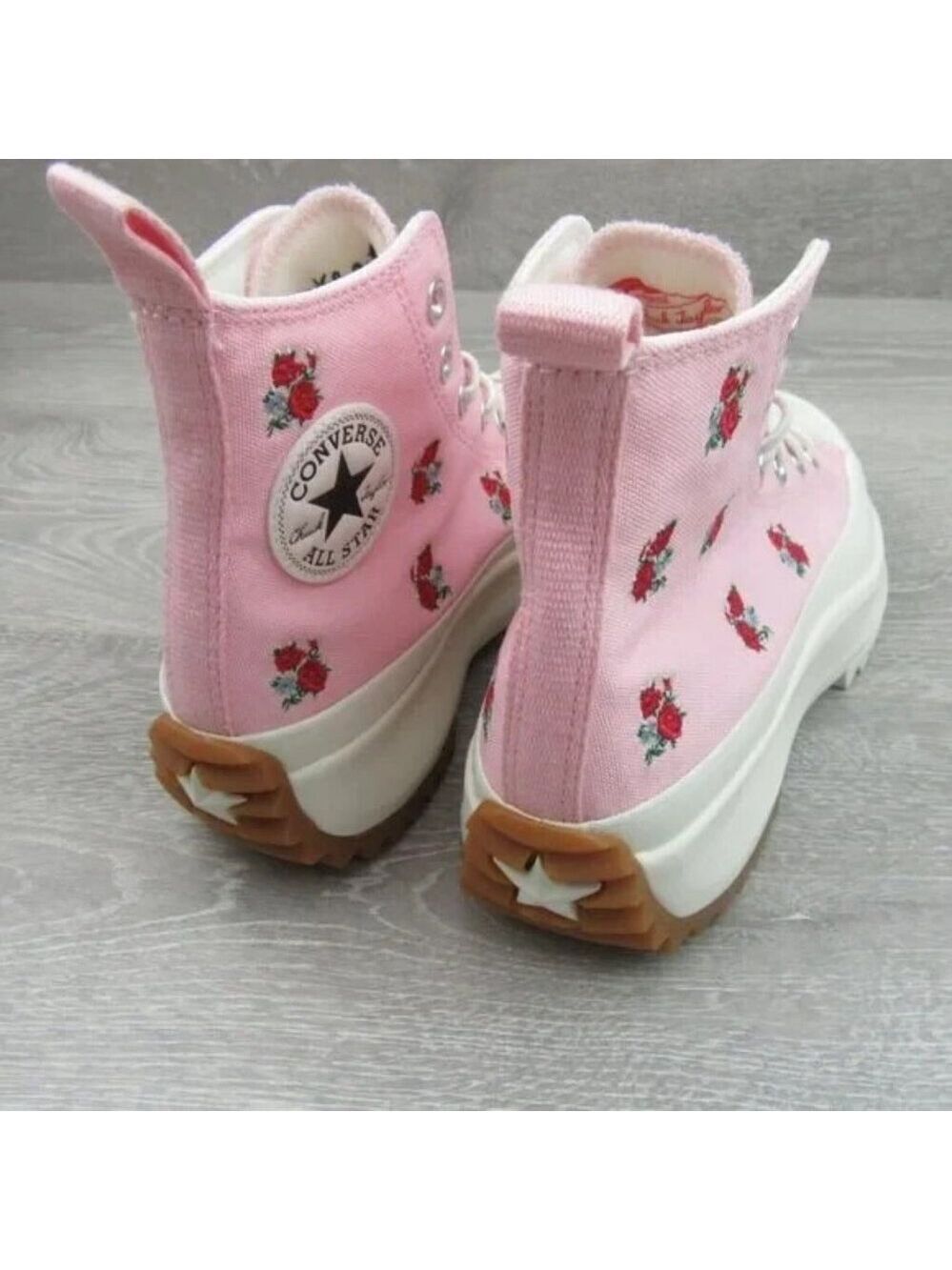 Converse Run Star Hike HI Platform Women's Size 9.5 Pink Red Roses NEW A05192C - Picture 9 of 14